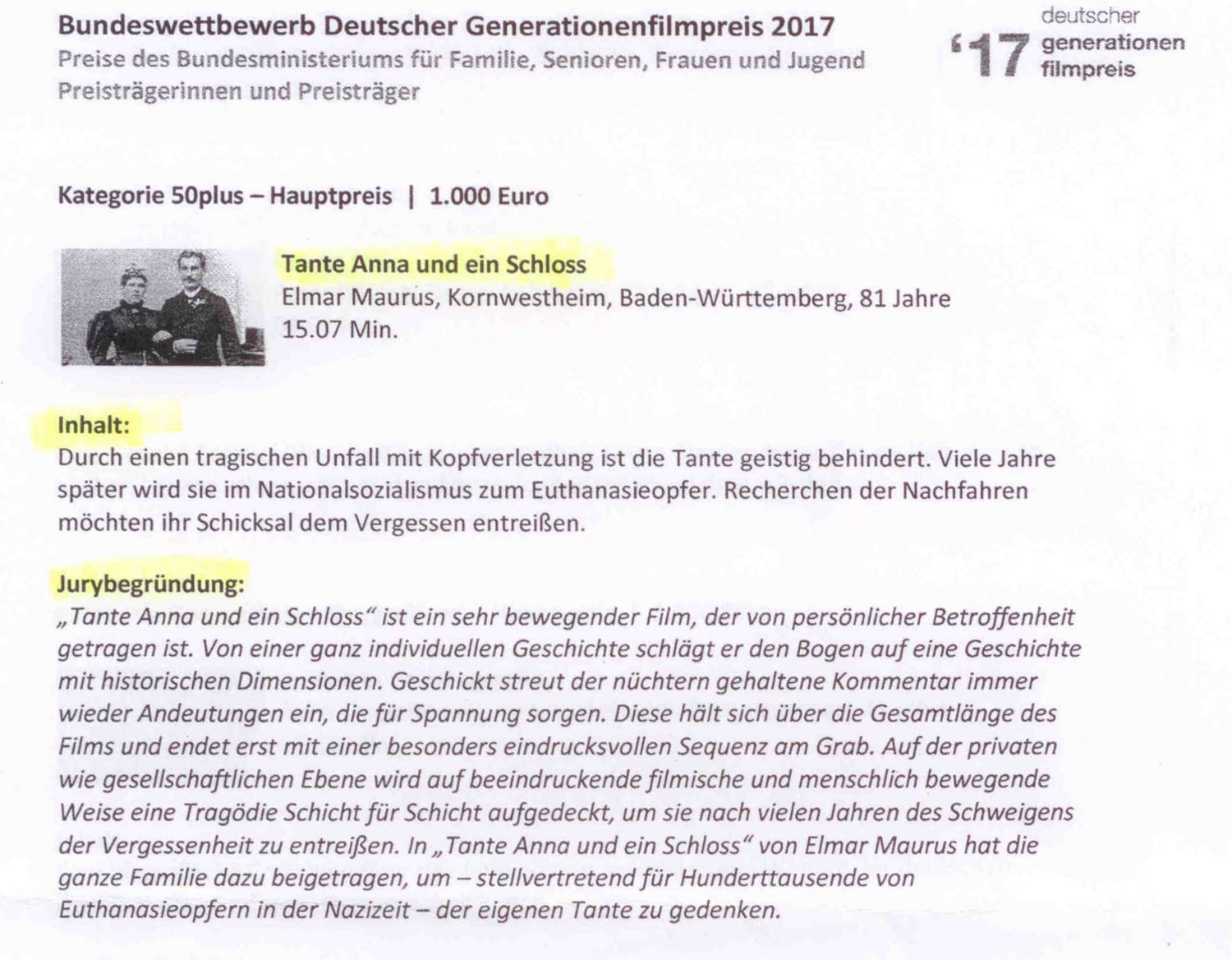 Elmar Schloss Grafeneck Info
